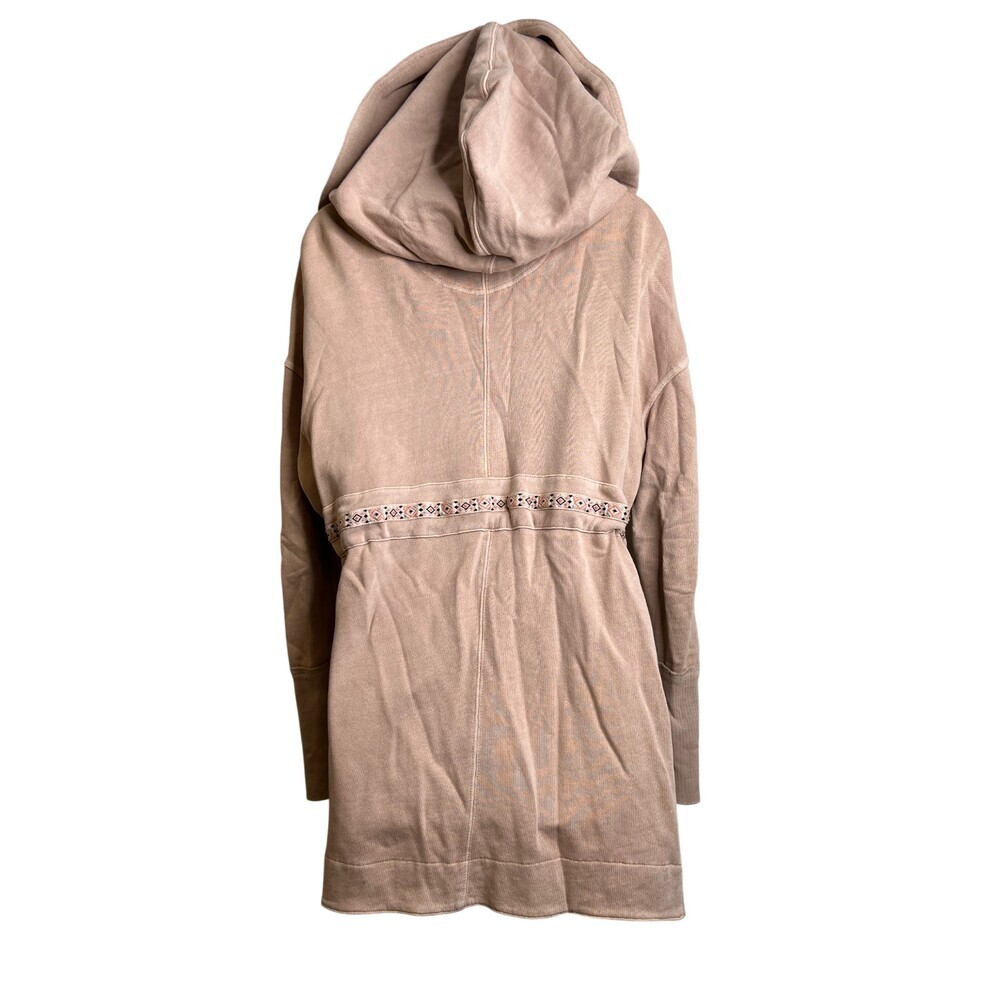 Free People Studio City Cardigan Rose Oversized Size Small Hooded Tie Waist - Picture 9 of 9